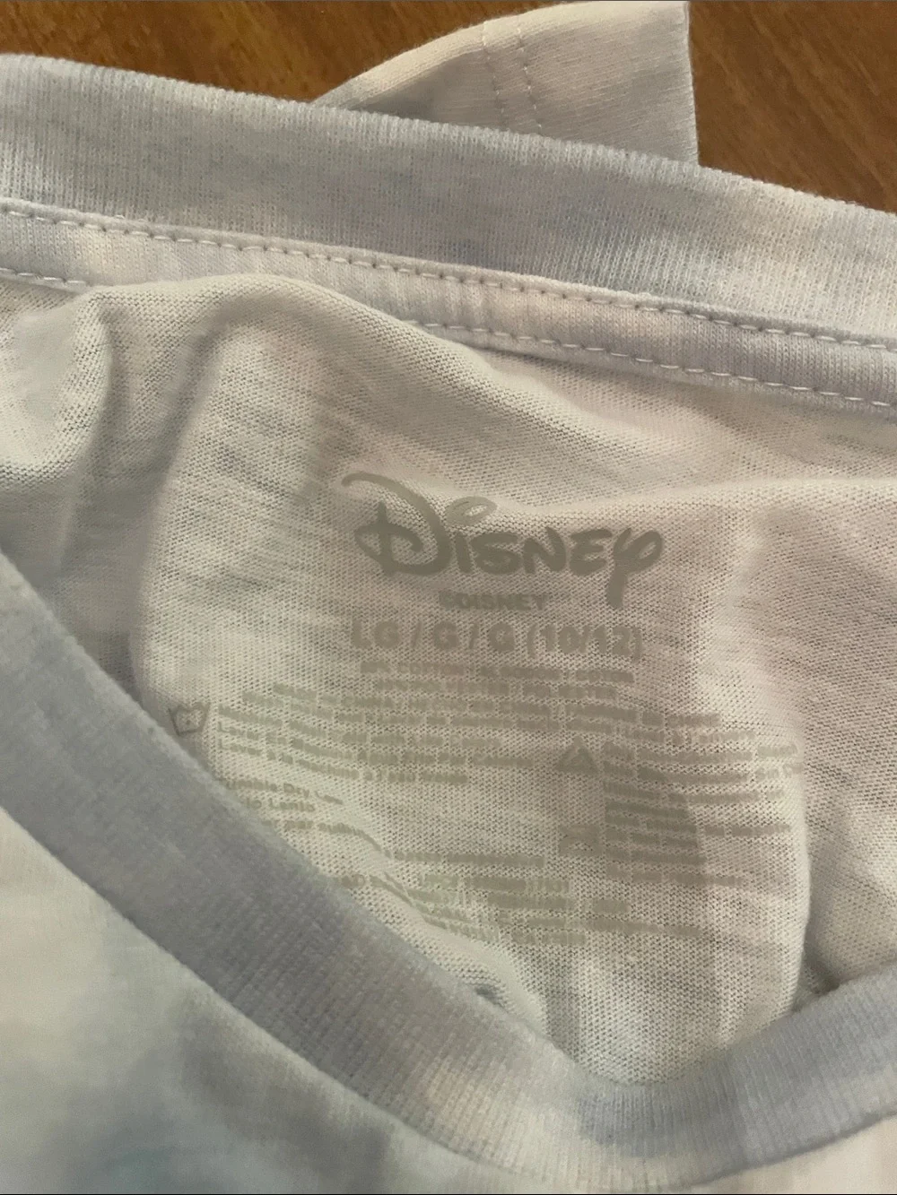 Disney White Tee with Subtle Gray Logo Print